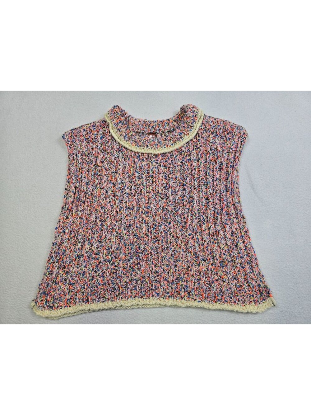 Free People Womens XS Multicolor Knit Sleeveless Tank Top Boxy